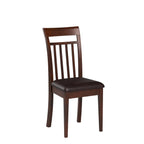 East West Furniture CAC-MAH-LC Capri Kitchen Dining Chairs - Faux Leather Upholstered Solid Wood Chairs, Set of 2, Mahogany