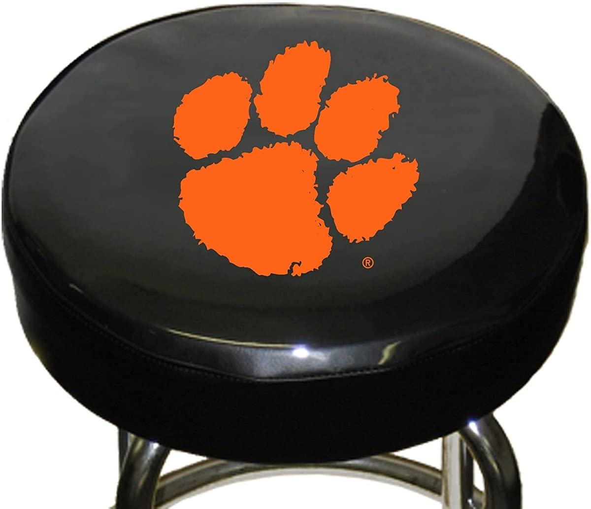 Fremont Die NCAA Clemson Tigers Bar Stool Cover, 14.5" Diameter, 14.5" Diameter, 3.5" Thickness, Black/Team Colors