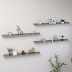 Wall Shelves -SKM Wall Shelves 4 pcs Gray 39.4"x3.5"x1.2"