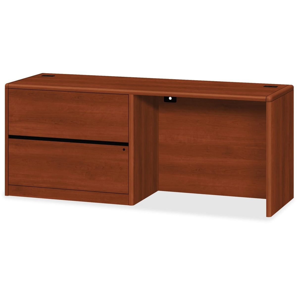 Hon 10700 Series Laminate Left Pedestal Credenza With Lateral File, Cognac