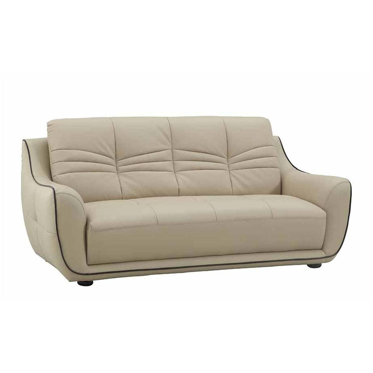 HomeRoots 36' Elegant Beige Leather Sofa