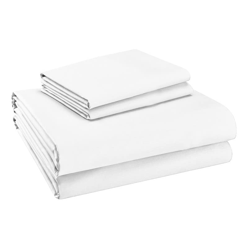 Purity Home Full Arctic White Bed Sheet Set, 400 Thread Count 100% Cotton Bed Sheets With Deep Pockets, Percale Sheets Set, Cool