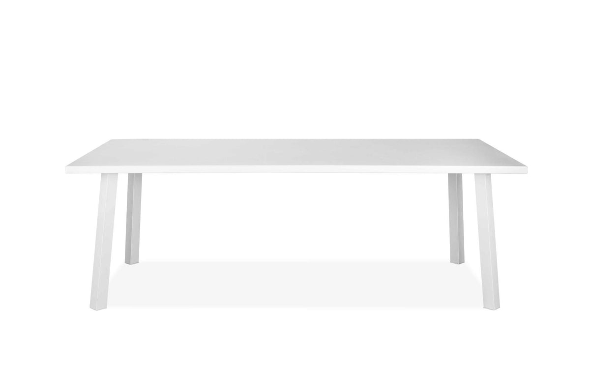 HomeRoots 87&quot; X 39&quot; X 29&quot; White Aluminum Dining Table