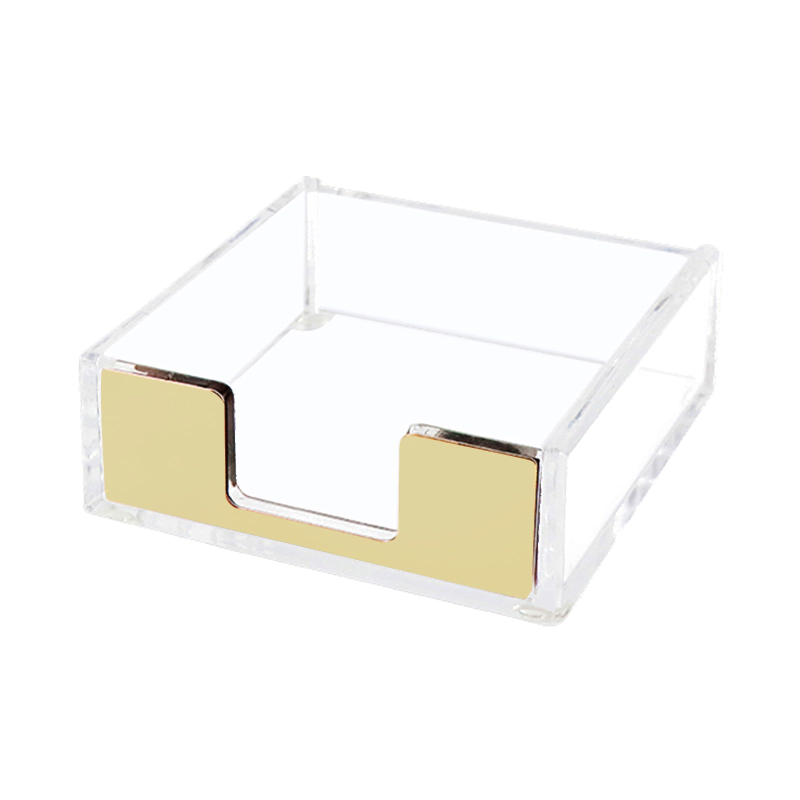 Natsumebasics Gold Sticky Note Holder Clear Acrylic Yellow Post Note Pad Holders Memo Dispenser Case For Desk Office School Aest