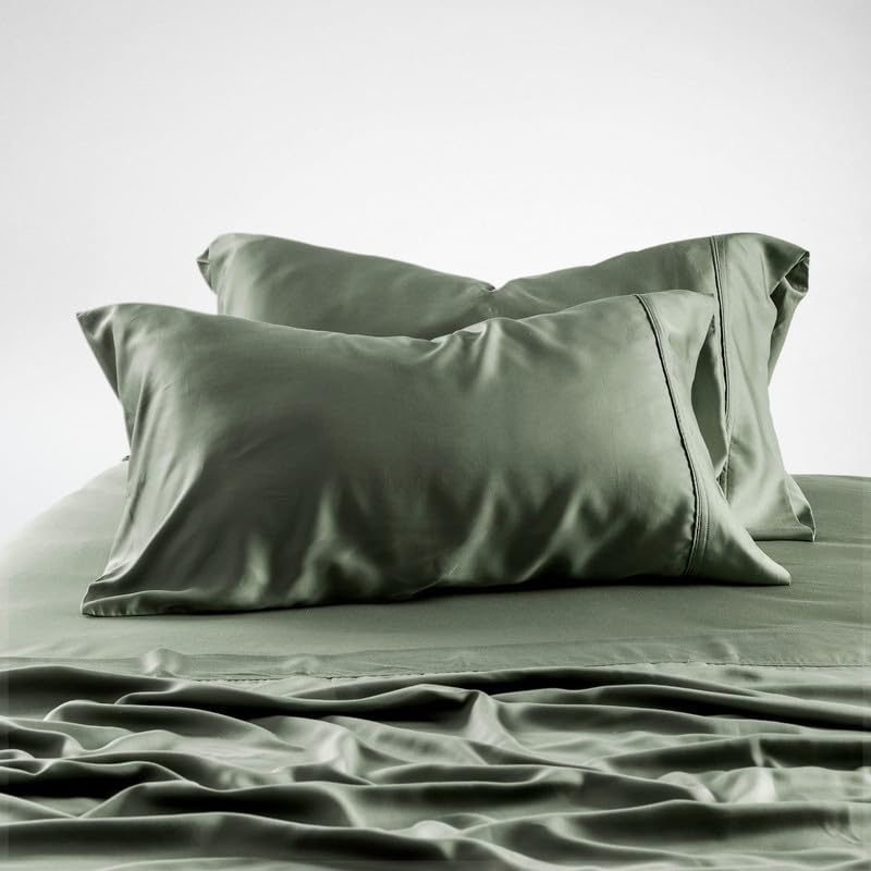Olive + Crate Eucalyptus Cooling Pillowcase And Sheet Sets California King Size | 100% Certified Tencel Fiber | Better Than Visc