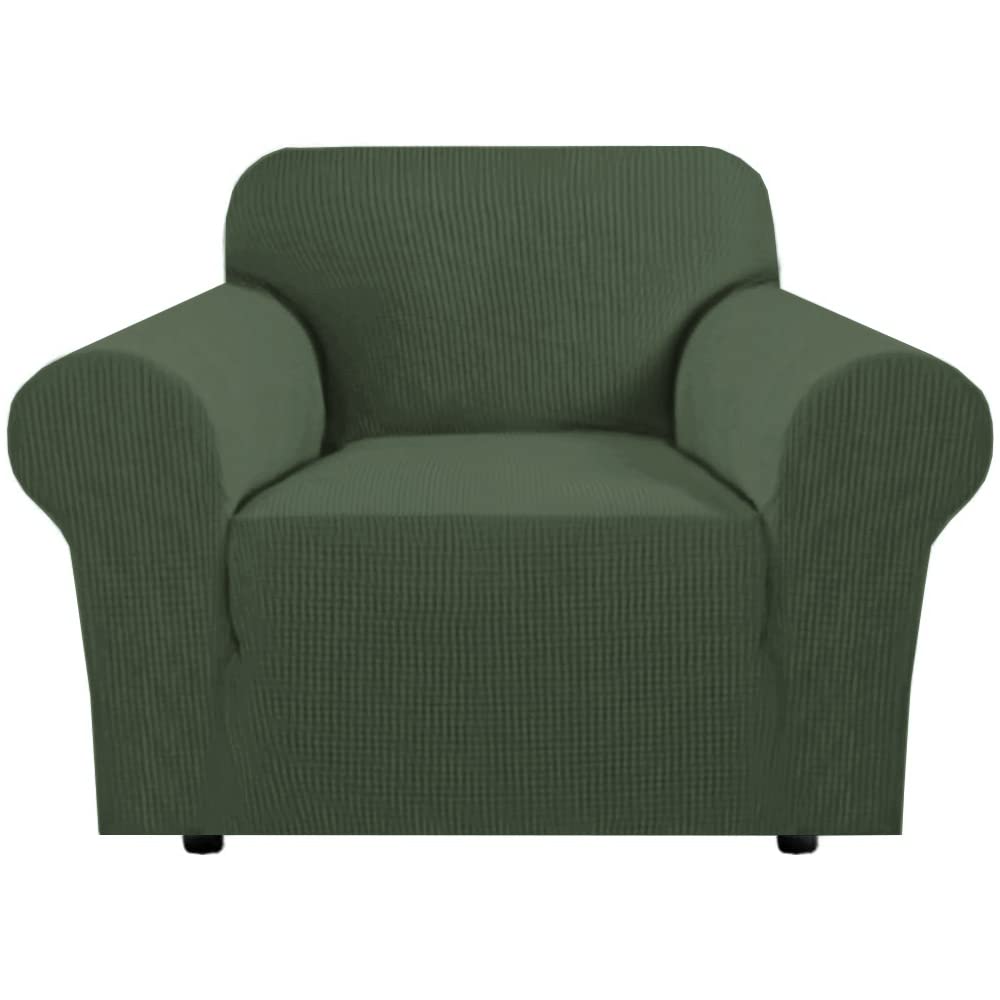 H.Versailtex High Stretch Couch Cover 1-Piece Rich Jacquard Chair Covers For Living Room Armchair Spandex Fabric Sofa Cover For