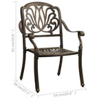 vidaXL Bistro Set Table and Chair Bistro Table 5 Piece Cast Aluminum Bronze