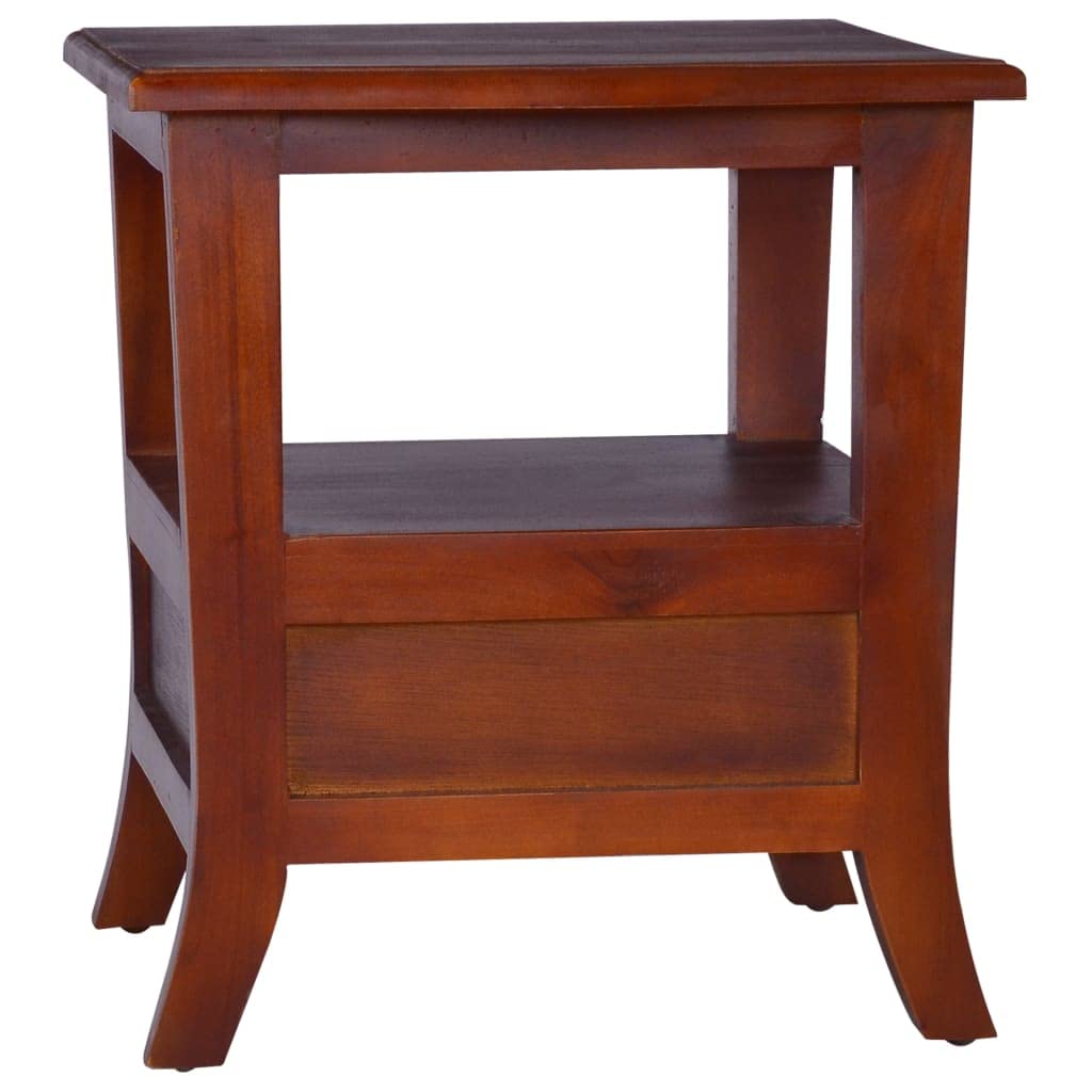 CHARMMA Bedside Cabinet Classical Brown Solid Mahogany Wood