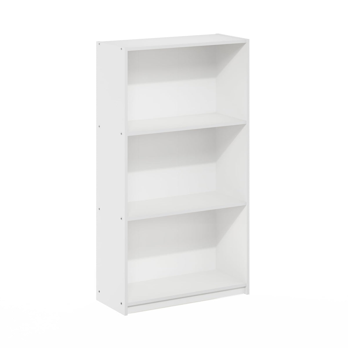 Furinno Basic 3-Tier Bookcase Storage Shelves, White/White