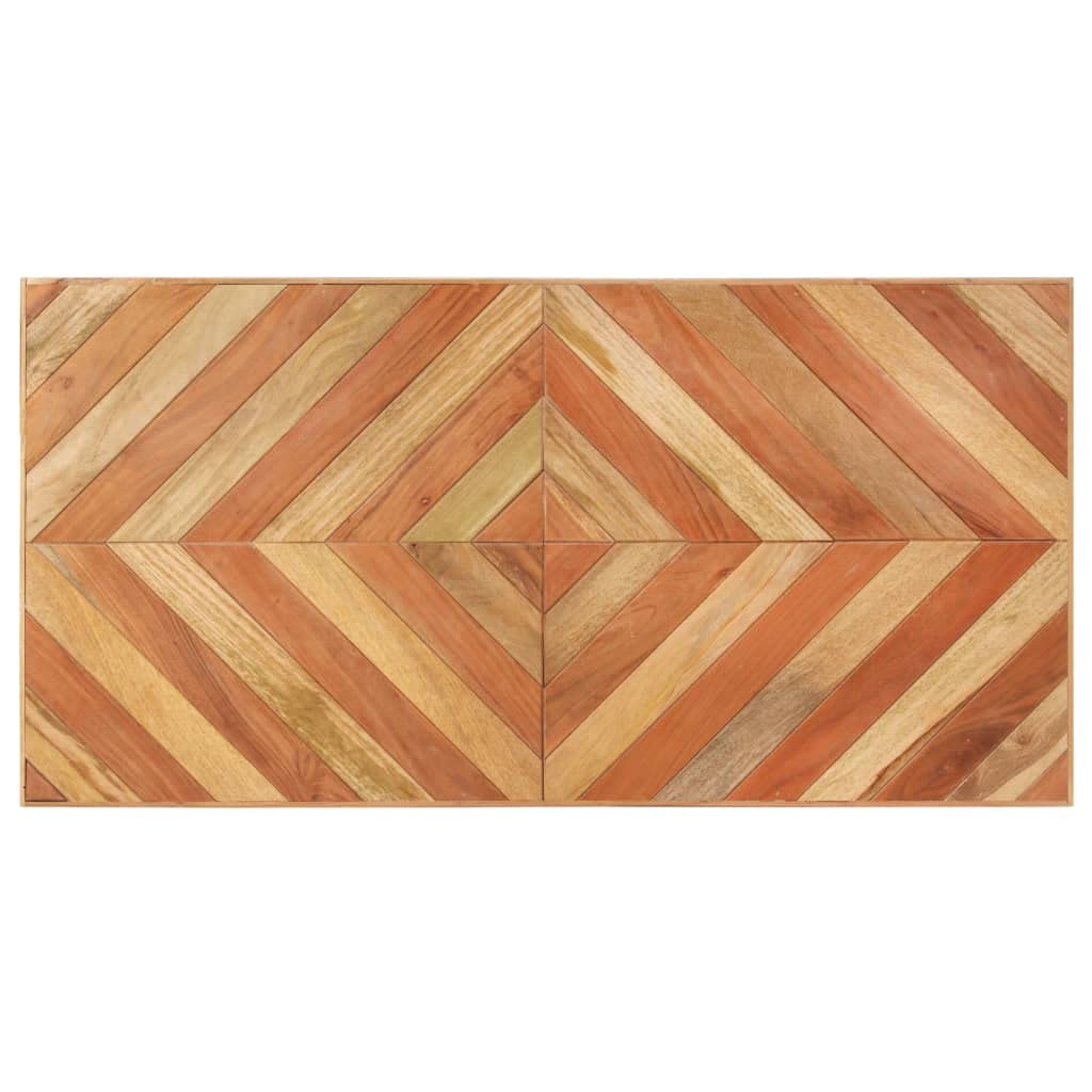 vidaXL Dining Table with Chevron Design - 47.2&quot;x23.6&quot;x29.9&quot;, Handcrafted from Solid Acacia and Mango Wood, Industrial Style, Assembly Required