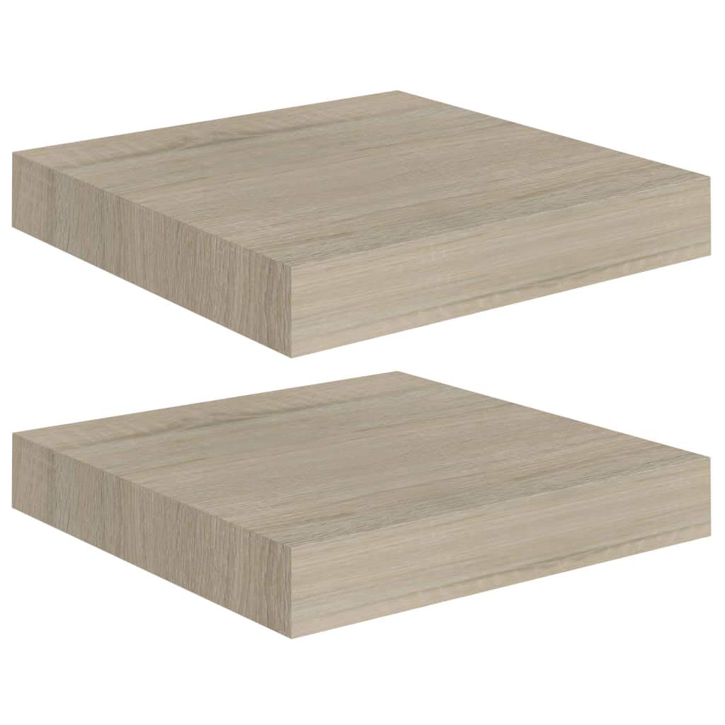 SKM Floating Wall Shelves 2 pcs Oak 9.1&quot;x9.3&quot;x1.5&quot; MDF-38661026