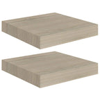 SKM Floating Wall Shelves 2 pcs Oak 9.1"x9.3"x1.5" MDF-38661026