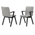 Armen Living Varde Mid-Century Modern Dining Accent Chair Finish Fabric-Set of 2, 20'' Wide, Black/Grey