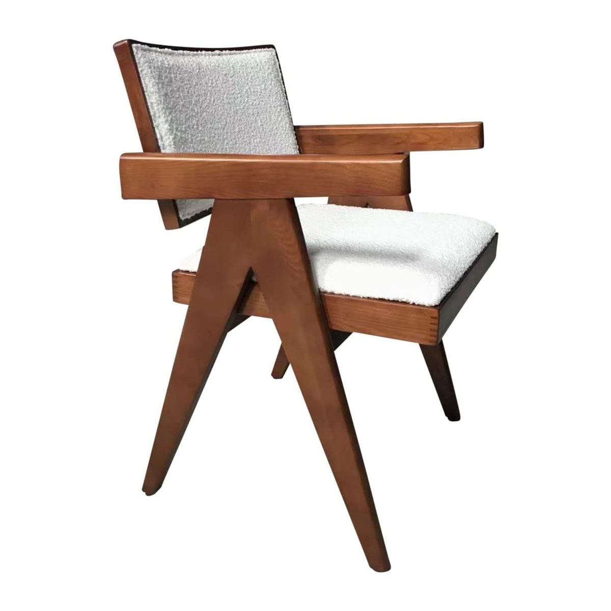 GFURN Maïa Dining Chair - Walnut and Boucle Fabric