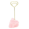 Mookaitedecor Natural Rose Quartz Raw Crystal Table Card Holder, Wedding Table Name Card Holders Clips Picture Memo Note Photo S