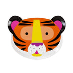 Talking Tables Face Safari Jungle Zoo Animal Tiger Zebra Party Plates, Pack Of 12, Width 23Cm, 9'', Orange, White And Black