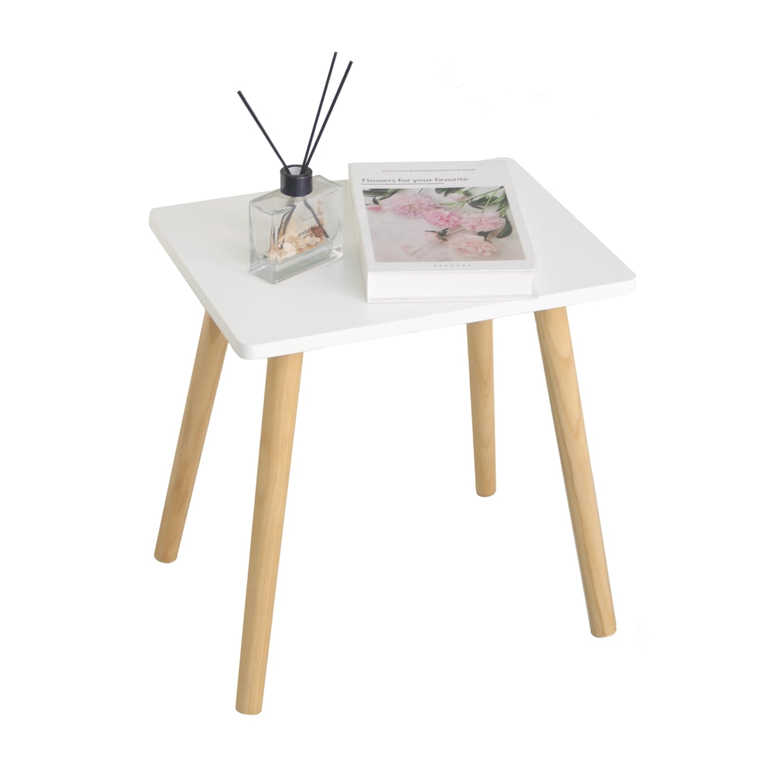 AWASEN Side Table, Small End Accent Table for Living Room Bedroom Office Small Spaces, Modern White Side Table Nightstand with S
