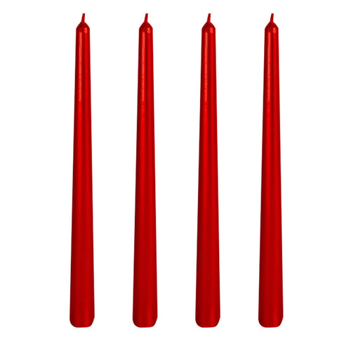 10 inch red Taper Candles-Set of 4 Tapered Candle, Tall Candlesticks,Home Dinner Candle, Party, Wedding, Halloween, Christmas Ca