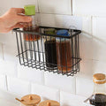 Dkriva Farmhouse Metal Wire Wall Mounted Bin Basket | Portable Rustic Hanging Wall Basket For Cabinets, Pantry, Closets, Bathroo