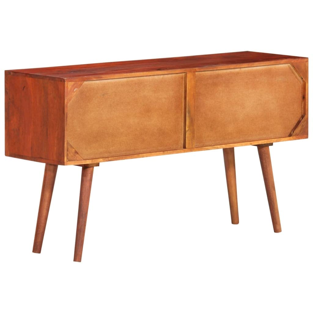 vidaXL Solid Mango Wood Sideboard-Brown with Iron Details, Ample 8-Drawer Storage, Unique 43.3&quot;x11.8&quot;x23.2&quot; Rustic Home Decor Piece