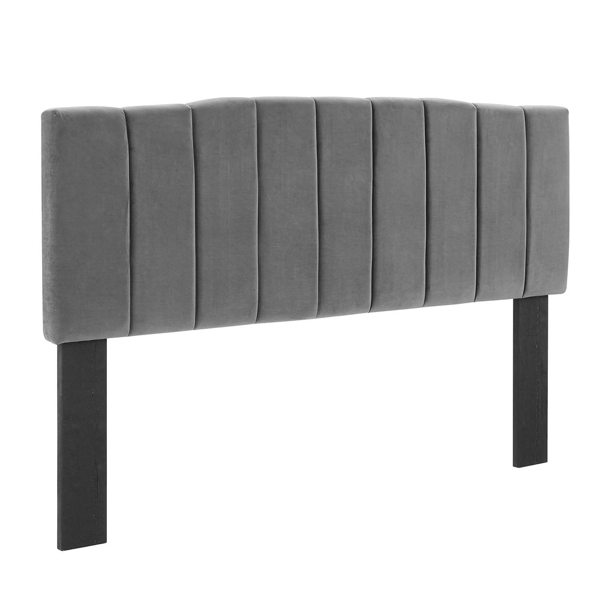 Modway Camilla Channel Tufted Performance Velvet Headboard, Full/Queen, Charcoal