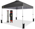 Crown Shades 10X10 Pop Up Canopy, Patented Center Lock One Push Tent Canopy, Newly Designed Storage Bag, 8 Stakes, 4 Ropes (10X1