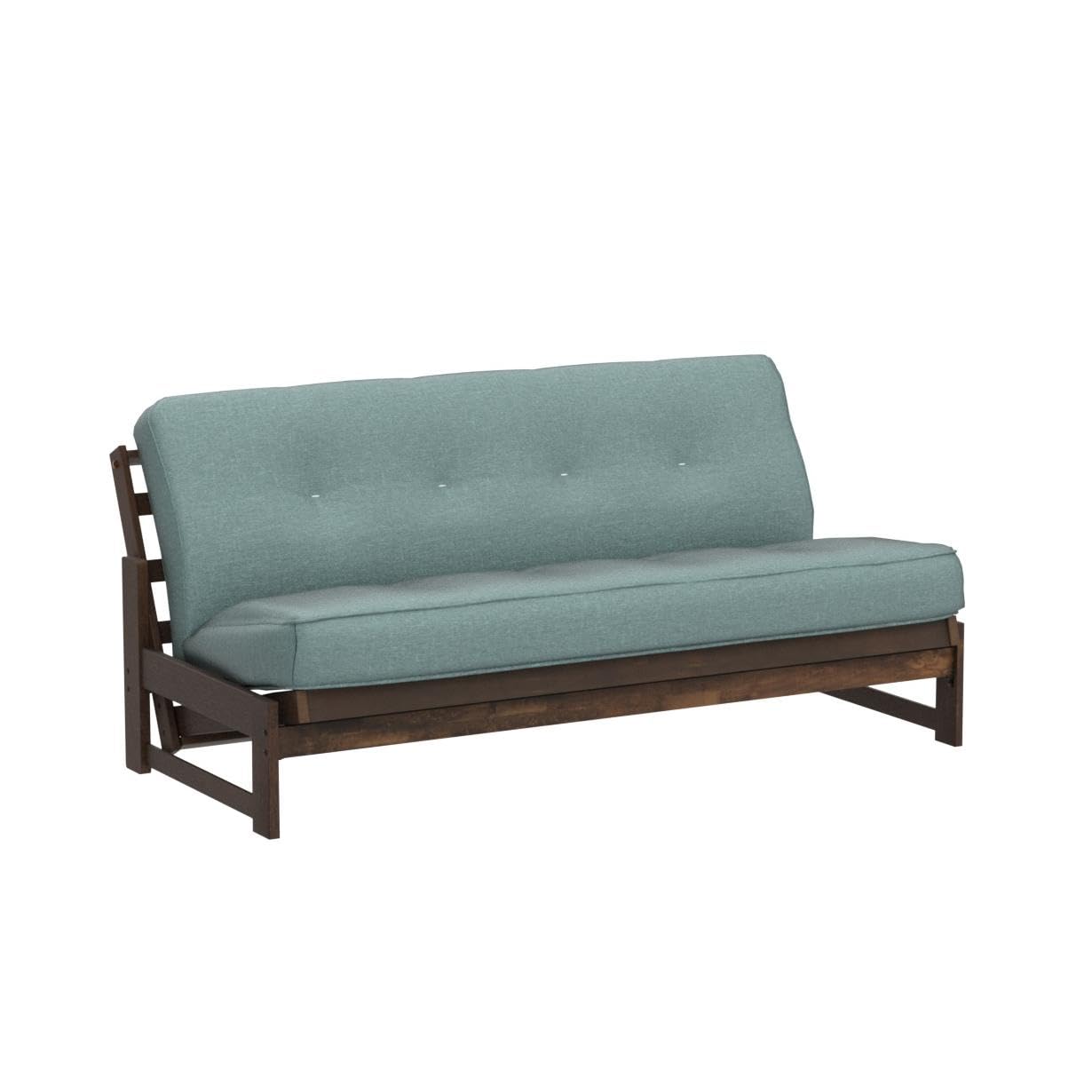 Kodiak Furniture Aspen Futon With Linen Fabric Mattress In Reclaim Mocha/Blue