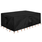 Outdoorlines Outdoor Waterproof Patio Table Furniture Set Covers - Rectangle Couch Sectional Cover Outside Weatherproof Patio Furniture Covering For Deck, Lawn And Backyard 130'L X 84'W X 28'H, Black