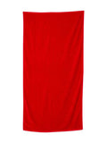 Q-Tees Velour Beach Towel One Size Red