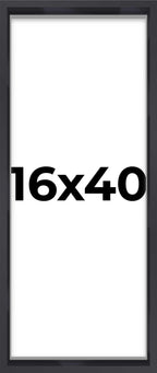 16x40 Shadow Box Frame Contemporary Black | 1'' Depth of Usable Space| Interior Size 16x40 or 40x16 Inches| UV Resistant Acrylic