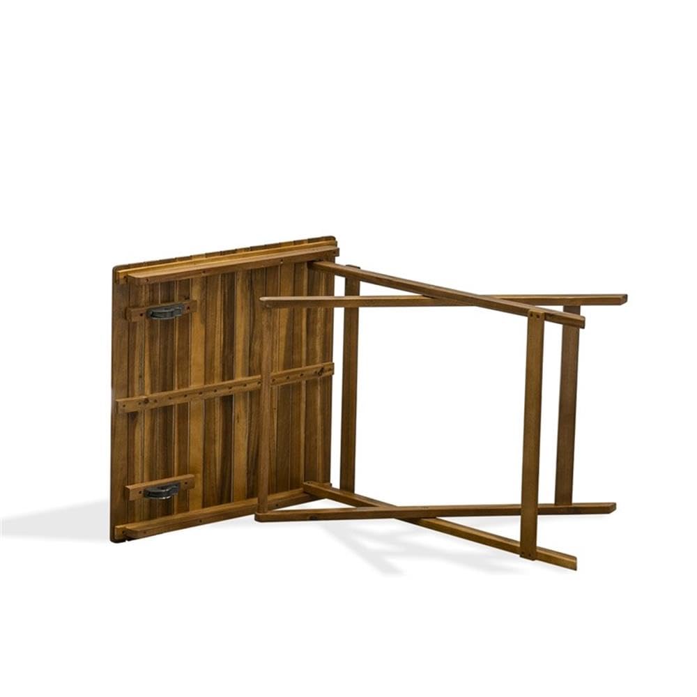 East West Furniture BSETQNA Patio Dining Outdoor-an Oval Acacia Wood Table, 26x26 Inch, Natural Oil