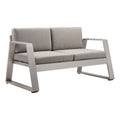 Pangea Home Air 33x57 Two Seater Modern Aluminum Sofa in Gray Finish