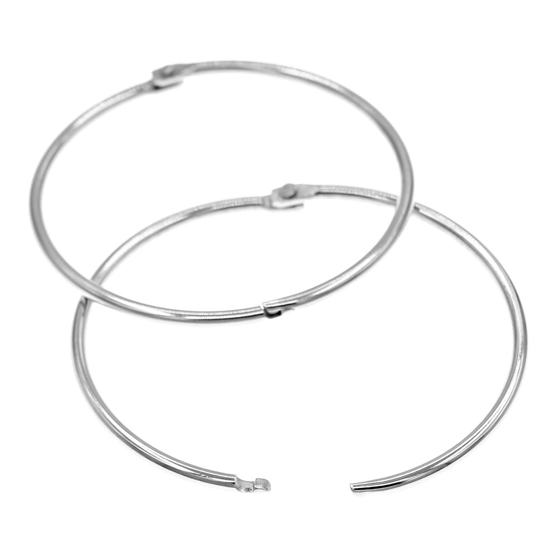 Coideal 3 Inch Extra Large Book Rings, Easy To Open And Close, 10 Pcs Metal Loose Leaf Binder Rings Silver For Office (76 Mm)