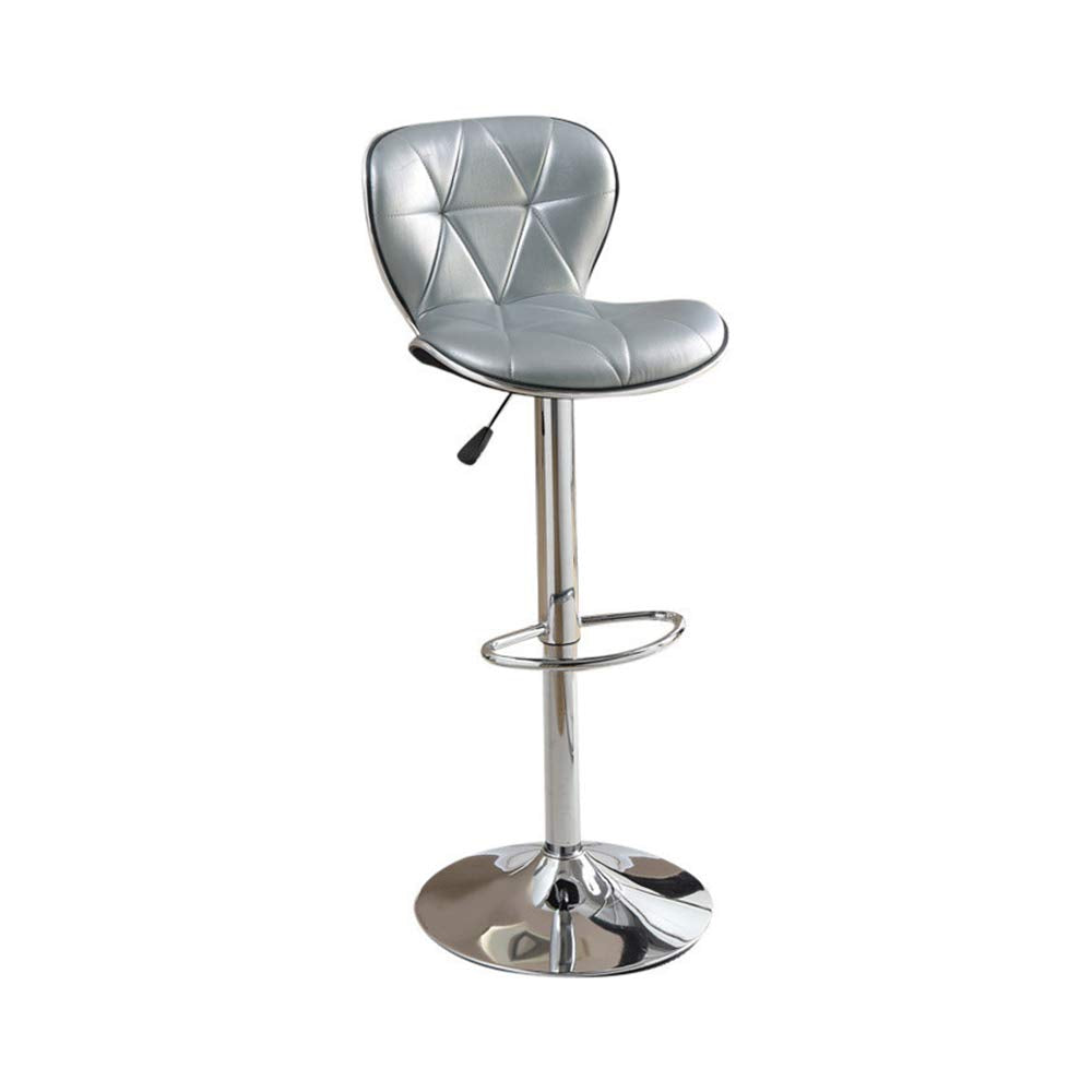 Benjara Polyurethane Swivel Barstool (Set Of 2), Silver