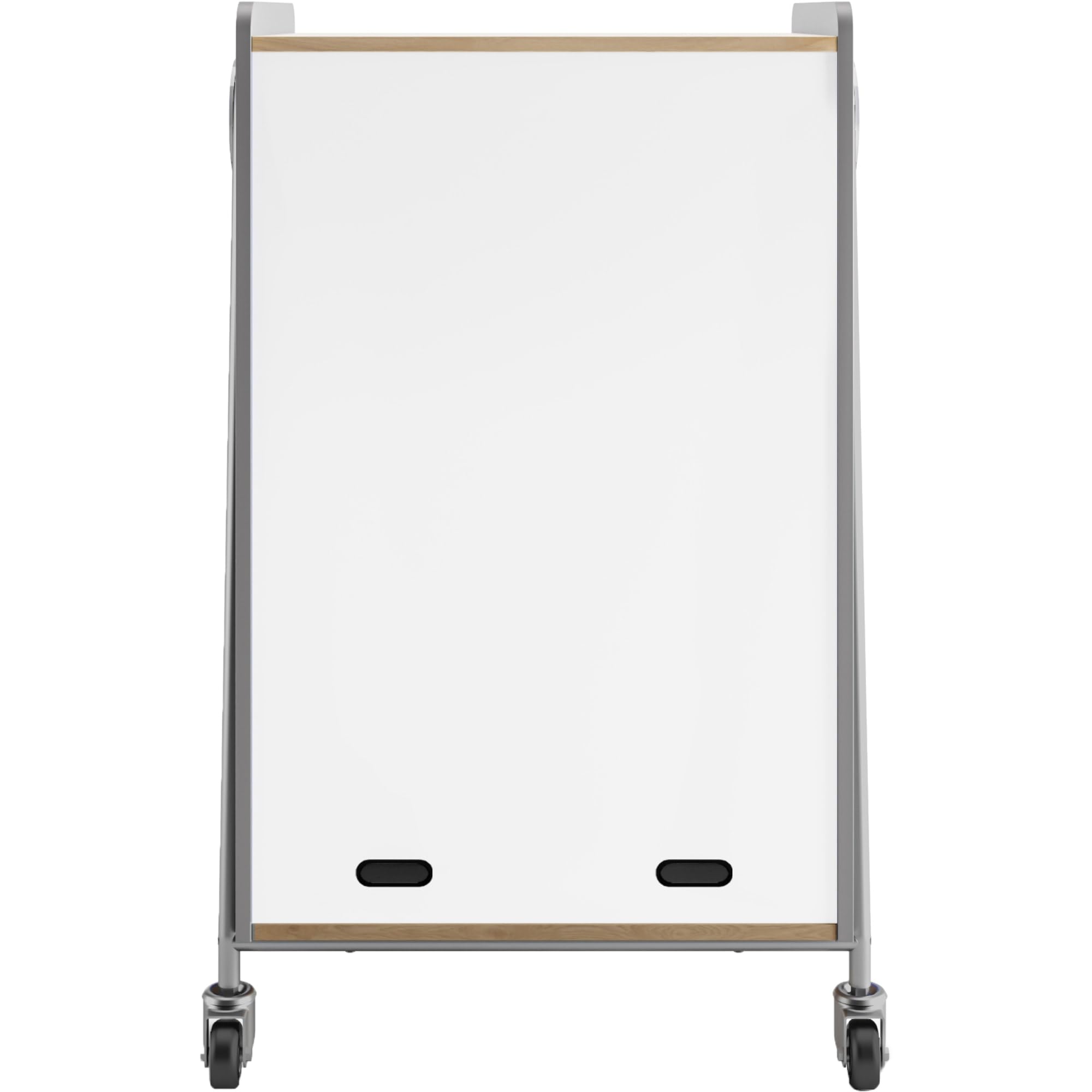 Safco Products 3934GRY Whiffle Typical 14, Double Column 12-Tote 4-Shelf Doored Rolling Storage Cart with Magnetic Dry-Erase Back, Gray, 48&quot; H, Tall