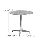 Flash Furniture Mellie 31.5'' Round Aluminum Indoor-Outdoor Table with Base