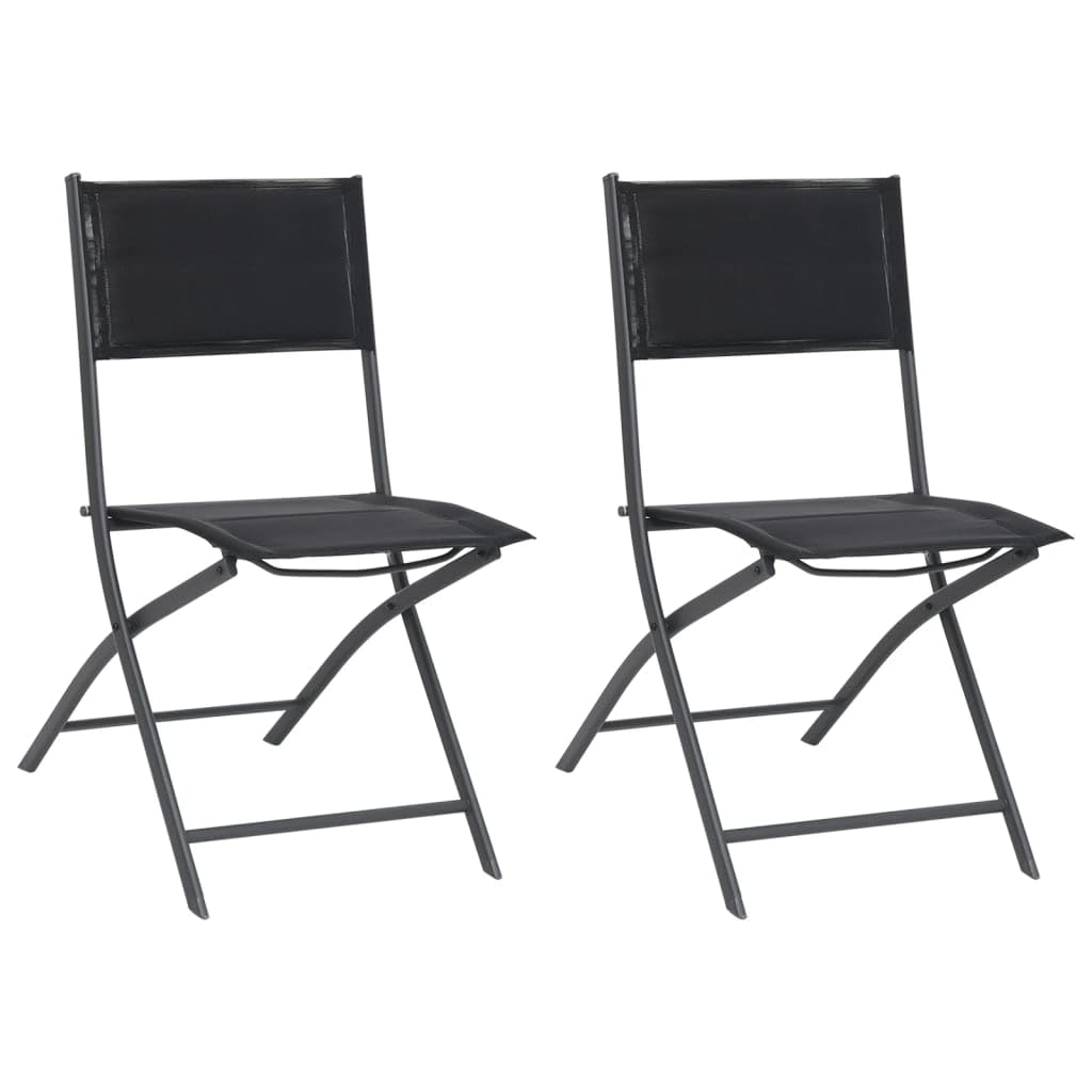 Folding Garden Chairs 2 pcs in Steel and Textilene