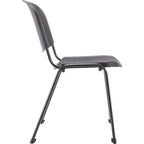 Lorell Low Back Black Stack Chair (Pack of 4)
