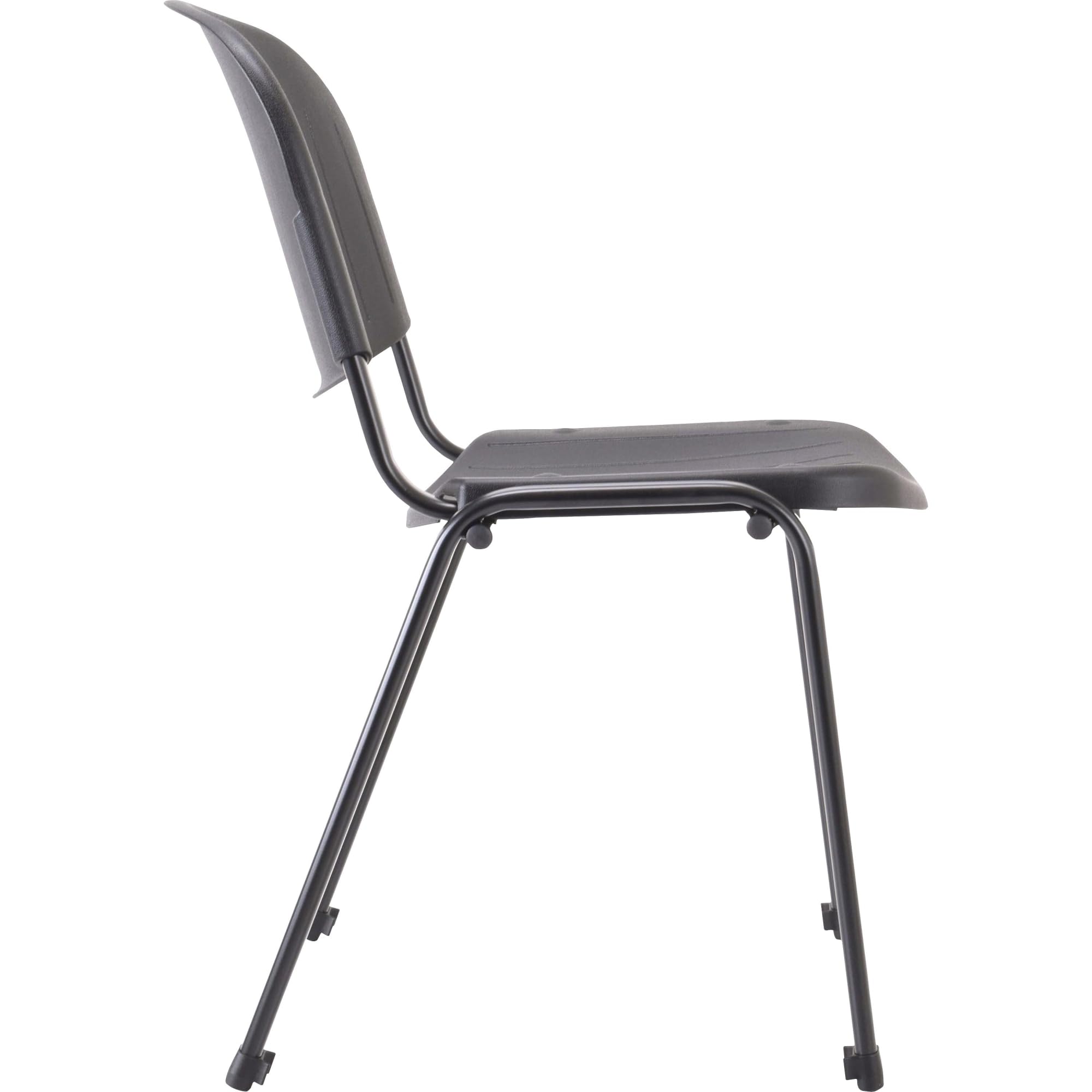 Lorell Low Back Black Stack Chair (Pack of 4)