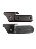 Metal Bracket Footrest Assembly, Black, With Rubber NonSlip Pad, Set Of 2
