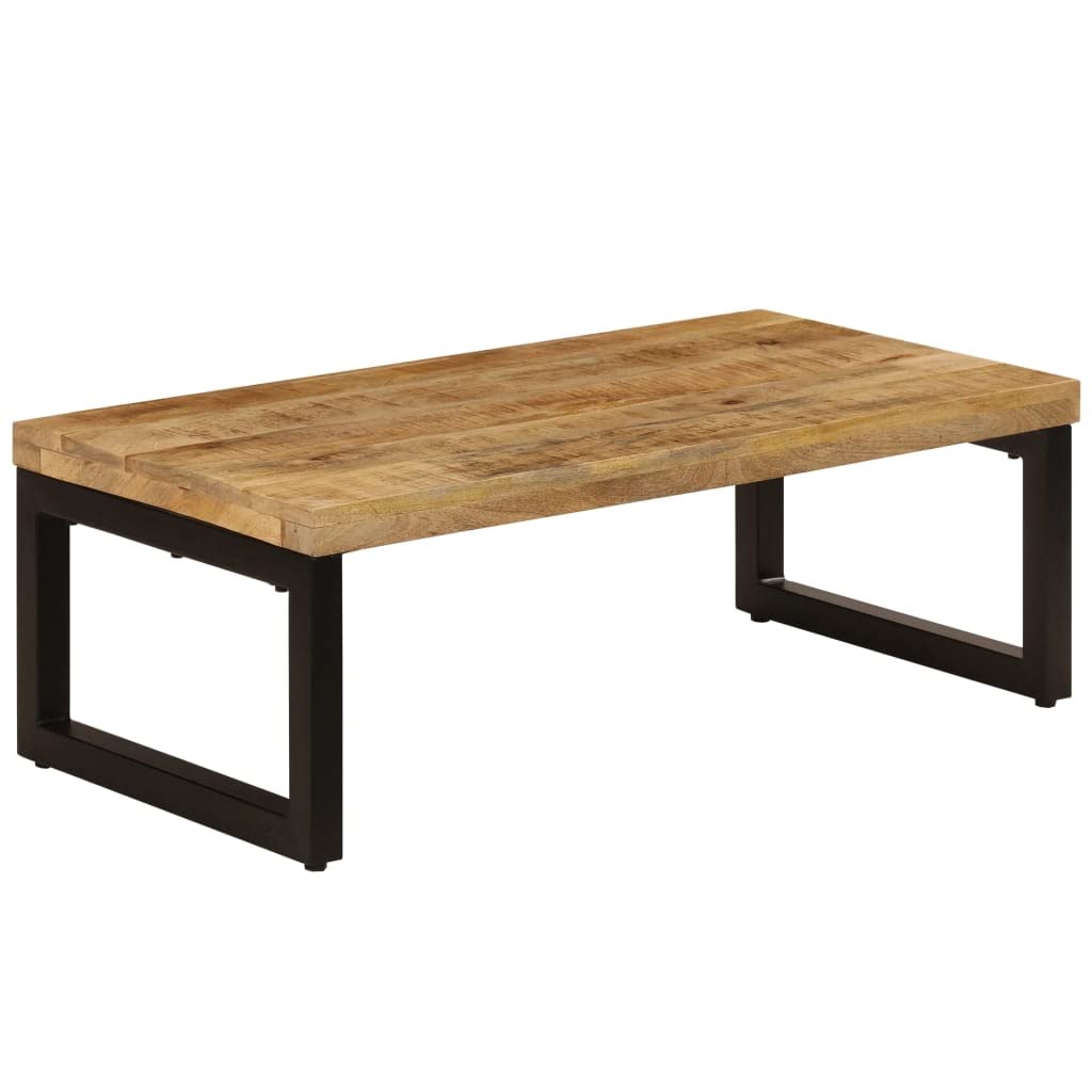 vidaXL Coffee Table 43.3&quot;x19.7&quot;x13.8&quot; Solid Mango Wood and Steel