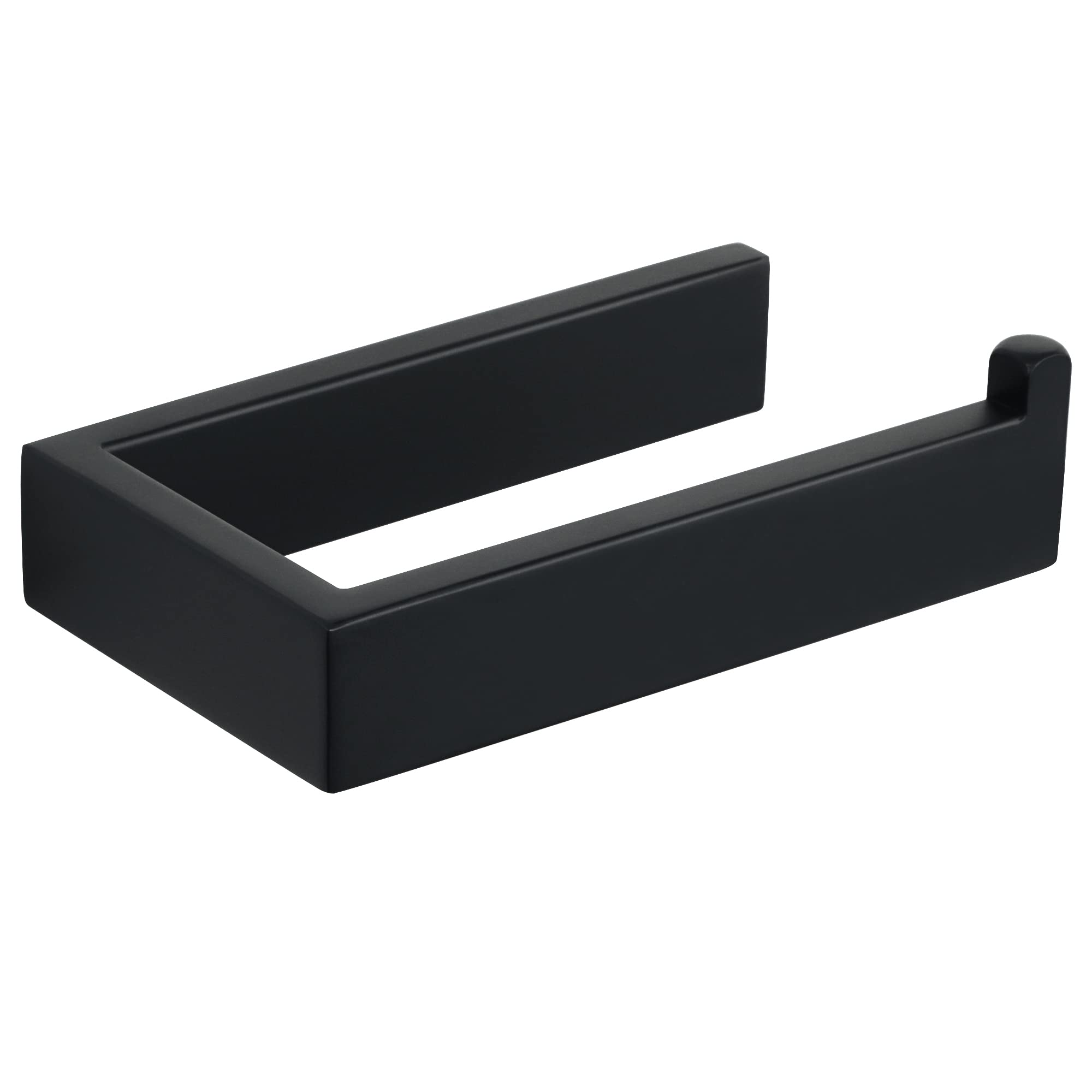Sayayo Matte Black Toilet Paper Holder Wall Mount, Toilet Tissue Holder for Bathroom Tp Holder Square, SUS304 Stainless Steel 6 