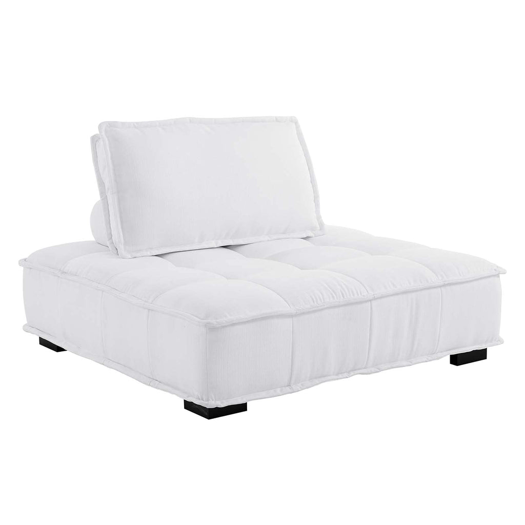 Modway Saunter Tufted Fabric Armless Chair, White