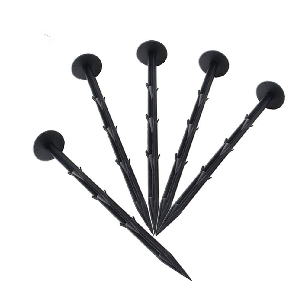 Kinglake 30 Pcs 0.4' Width 8' Length Plastic Garden Stakes Anchors Plastic Landscape Anchoring Spikes For Keeping Garden Netti