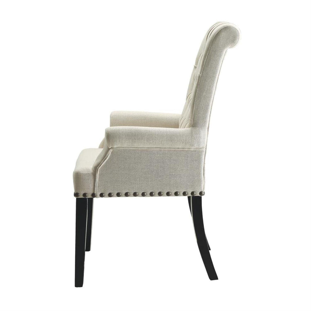 Coaster Furniture Dining Chair Beige Fabric Rustic Espresso Matte Gunmetal 190163