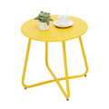 Juserox Outdoor Table Small Patio Side Table Waterproof Round Metal Side Table Weather Resistant Portable Outdoor And Indoor End