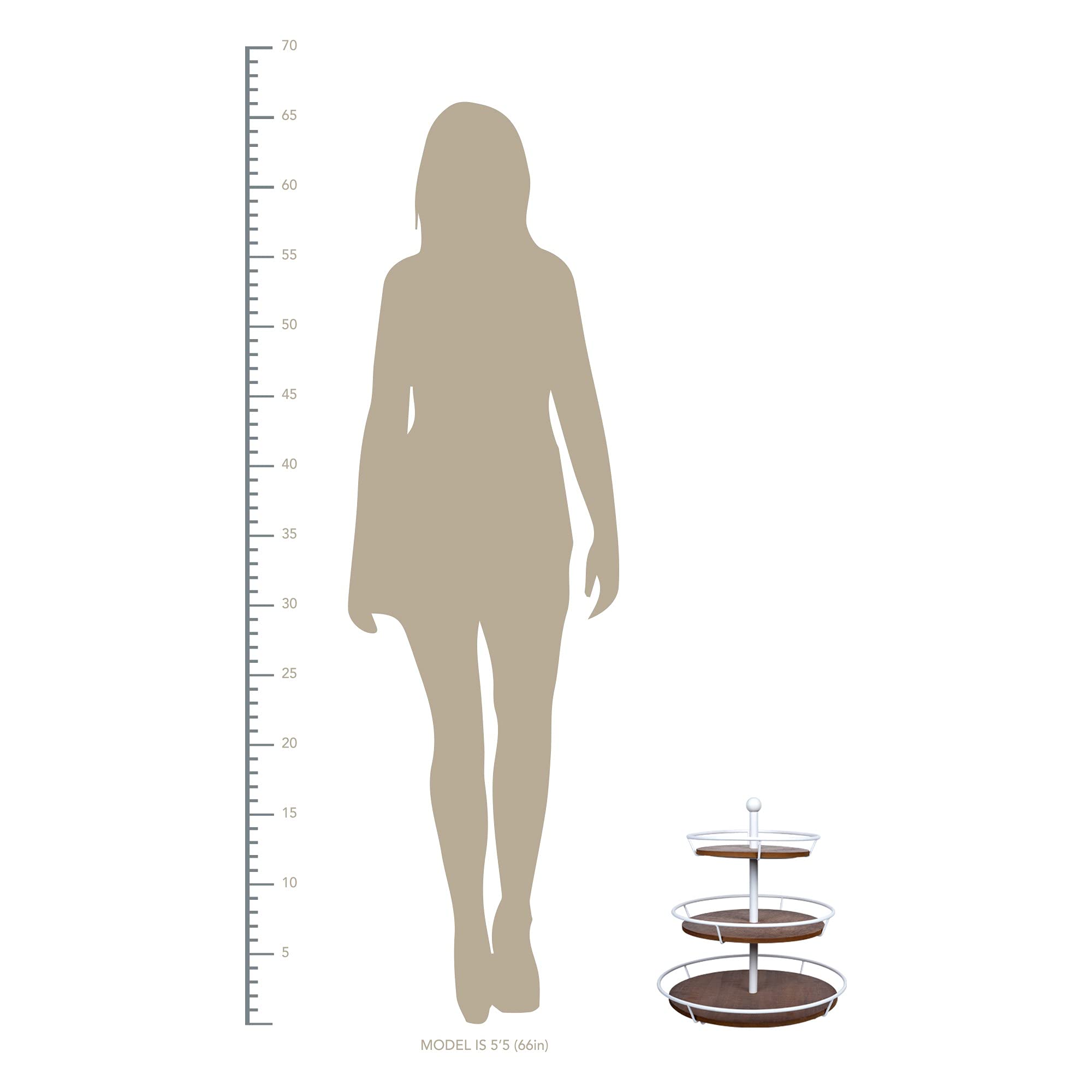 HomeRoots Three Tiered Metal and Wood Decorative Stand