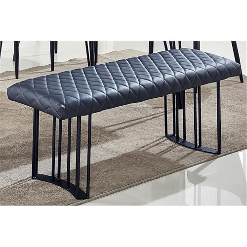 Neos Modern Furniture Upholstered Dining Bench, Dark Gray