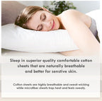 Pizuna Pure 100% Cotton King Duvet Cover Set, Luxurious 400 Thread Count Long Staple Cotton Sateen Weave With Button Closure (Co