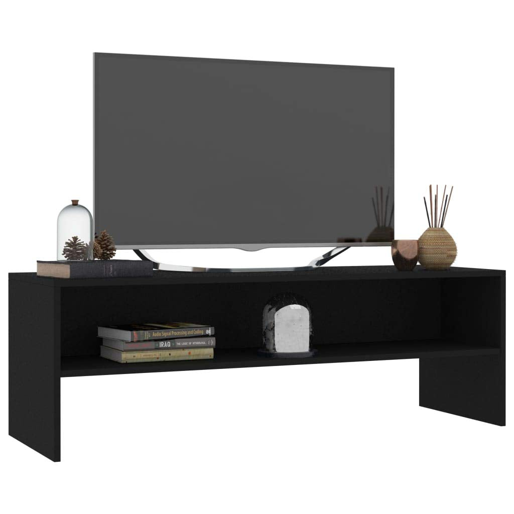 vidaXL TV Stand, TV Unit for Living Room, Sideboard with Compartment, Entertainment Center Media Unit Cupboard, Modern Style, Black Engineered Wood